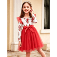 thumbnail image 4 of Lanbubble Girls Floral Tutu Dress Long Sleeve Tulle Princess Party Dress 3-4 Years, 4 of 5