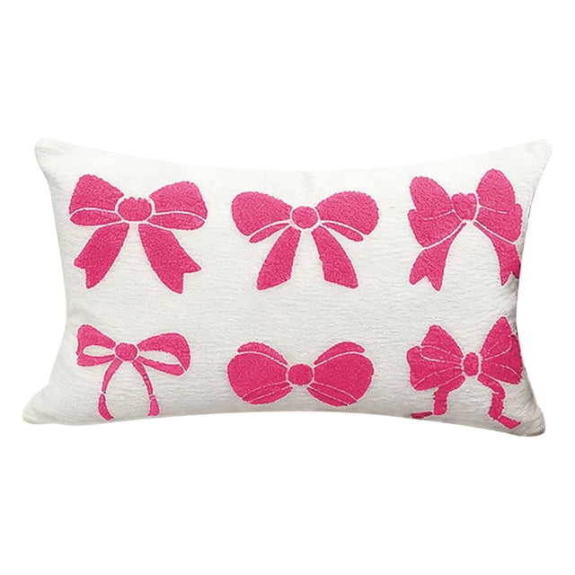 Specollect 2 Pcs Decorative Throw Pillow Covers, Soft Bow Cushion for Sofa Bedroom Living Room, Cozy Home Decor Accent Pillowcase 30*50CM