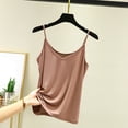 thumbnail image 2 of Gyujnb Women Slim Fit Spaghetti Strap Cami Tank Top, Short Length Figure‑Flattering Layering Camisole Undershirt,Khaki, 2 of 3