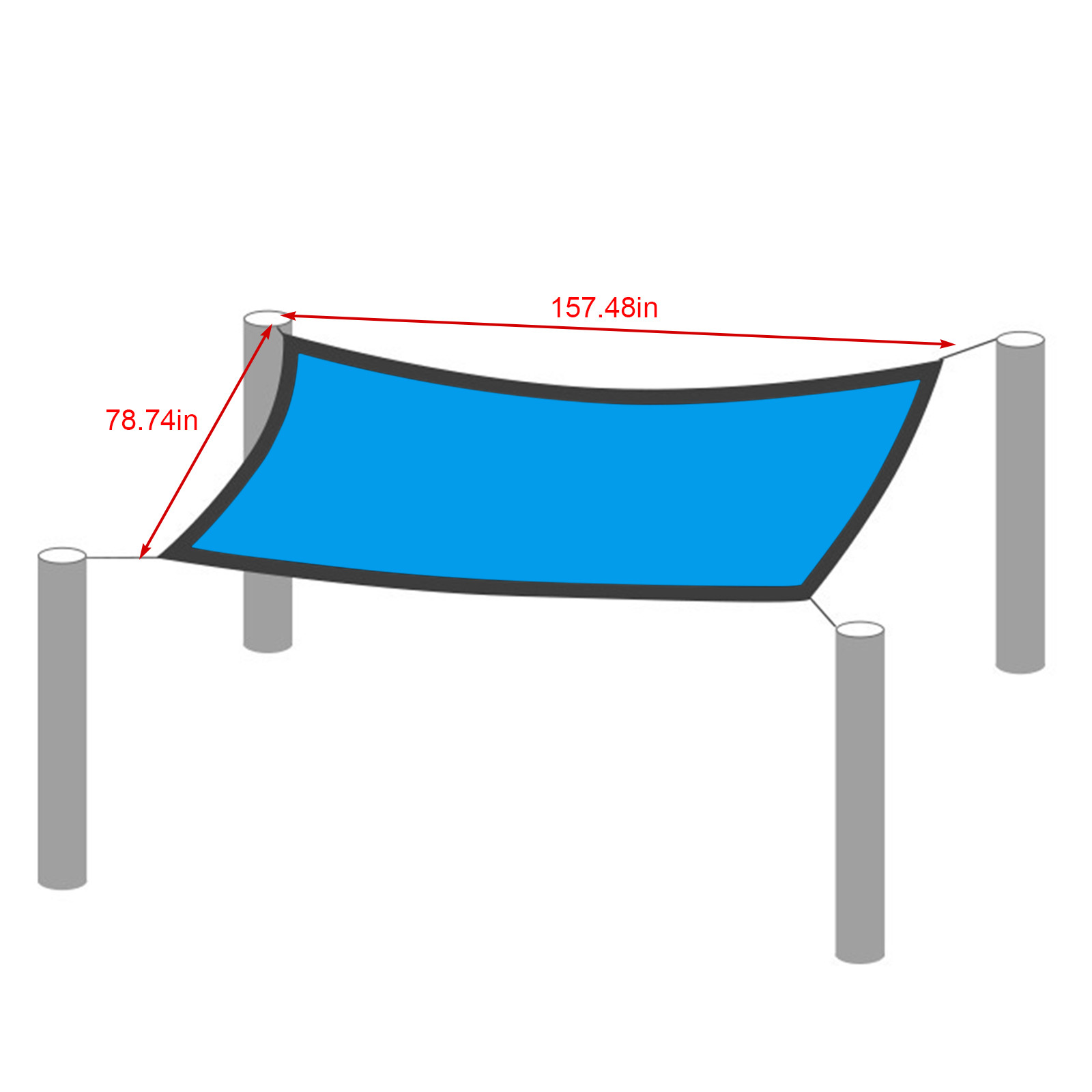 Holiday Savings 2022! Feltree Sun Shade Sail-Canopy Outdoor Sunshade Swimming Pool Sun Awning - 95% UV Protection - Rectangle Shade Sail-UV Block For Patio Garden Outdoor Facility Blue HDPE - image 3 of 6
