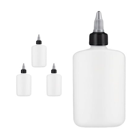 Set of 4 Liquid Dispensers 120ML HDPE Condiment Bottles Leak Proof Storage Container for Cooking Oil and Sauces