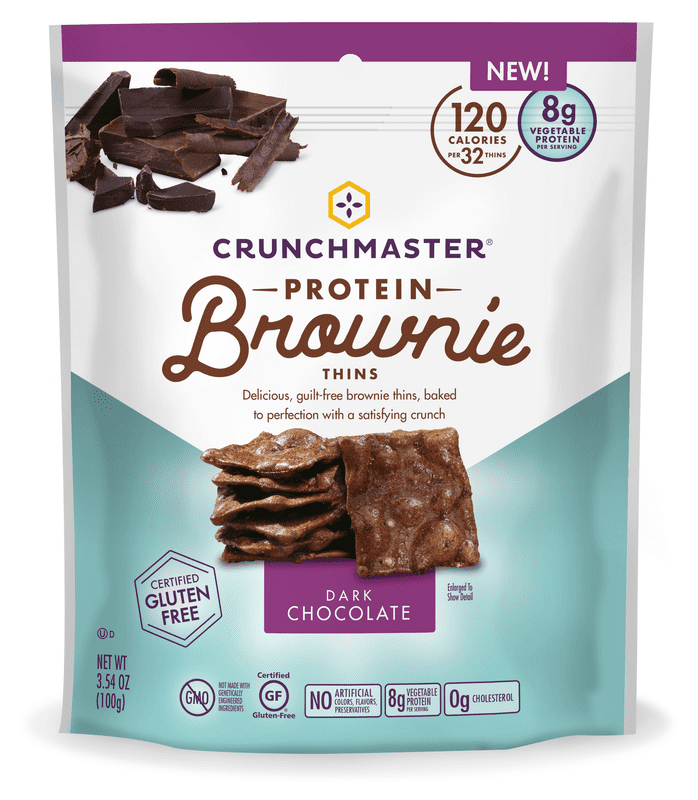 Crunchmaster 41269NCD12CM Crunchmaster Protein Brownie Thins Dark