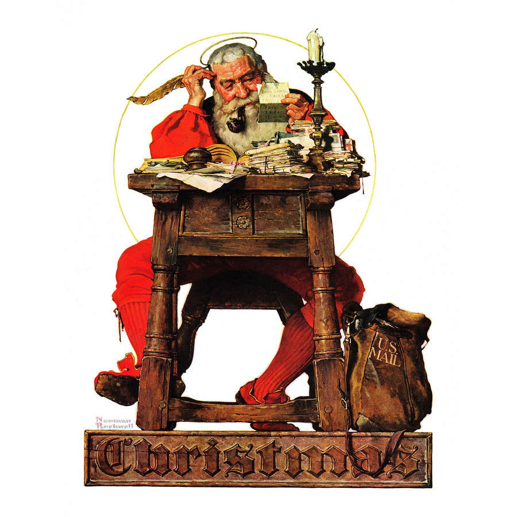 Marmont Hill "Santa at His Desk" by Norman Rockwell Painting Print on Canvas