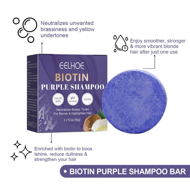 Kitsch Purple Shampoo Bar for Blonde Hair,Toning Purple Shampoo Bars with Biotin for Strengthening Hair & Neutralizing Brassy Tones,Vegan Solid Shampoo Hair Shine,Zero Waste - Walmart.com