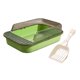 thumbnail image 2 of Caja de arena para gatos, bandeja de arena para gatitos, arenero grande semicerrado para gatos con lado alto Claro y verde, 2 of 9