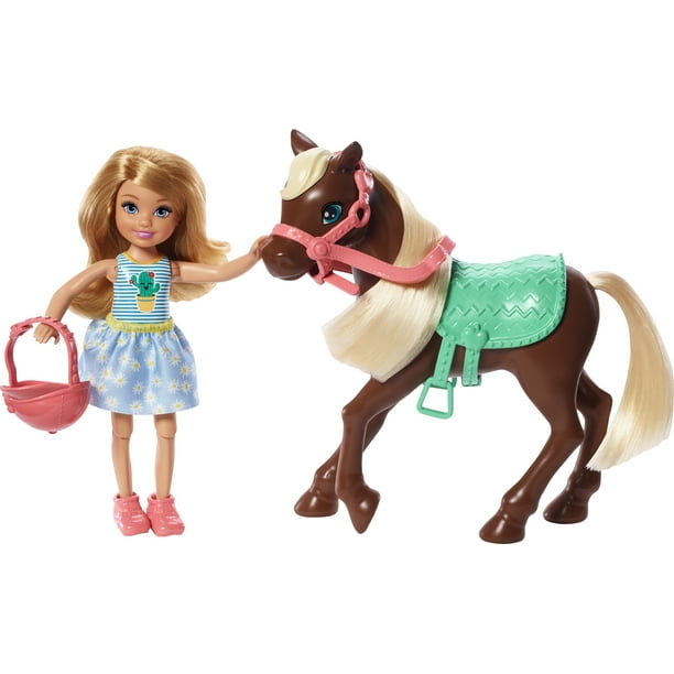 ske Fortov vasketøj Barbie Club Chelsea and Horse 6-inch Blonde Wearing Fashion and Accessories  Doll Playsets - Walmart.com