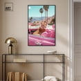 thumbnail image 3 of Rosy Tiger's Ride II Canvas Pink Pop Wall Art by Art Remedy, Black Frame, 24" x 36", 3 of 7