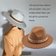 thumbnail image 3 of Sonducket Sombreros Fedora Unisex, tejido de ala ancha, collar de oro cálido, gorro de lana, cadena de cono de Color sólido, sombrero grueso de Sombreros Caqui, 3 of 6