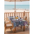 thumbnail image 2 of Outdoor Tablecloth with Umbrella Hole for Patio/Picnic/Party/Camping, Spring Flowers Waterproof Table Cloth Rectangle Table Cover Washable, Farmhouse Retro Botanical Purple Blue Floral (60"x 102"), 2 of 8