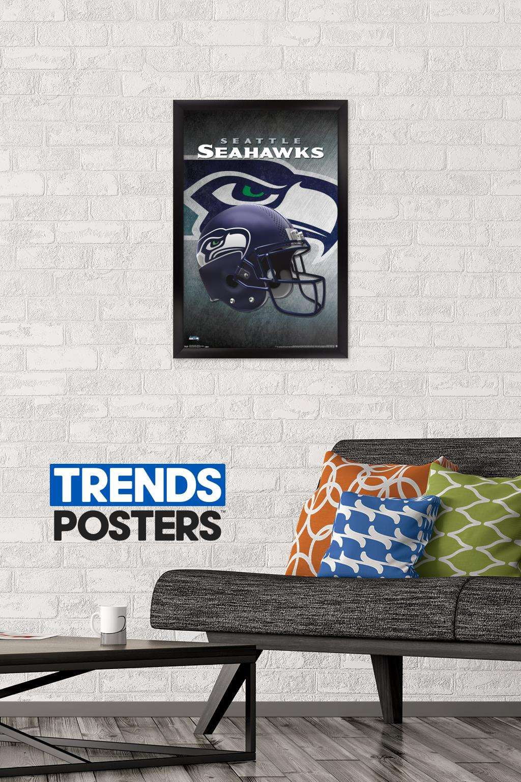 NFL Seattle Seahawks - Helmet 16 Wall Poster, 14.72" x 22.37", Framed
