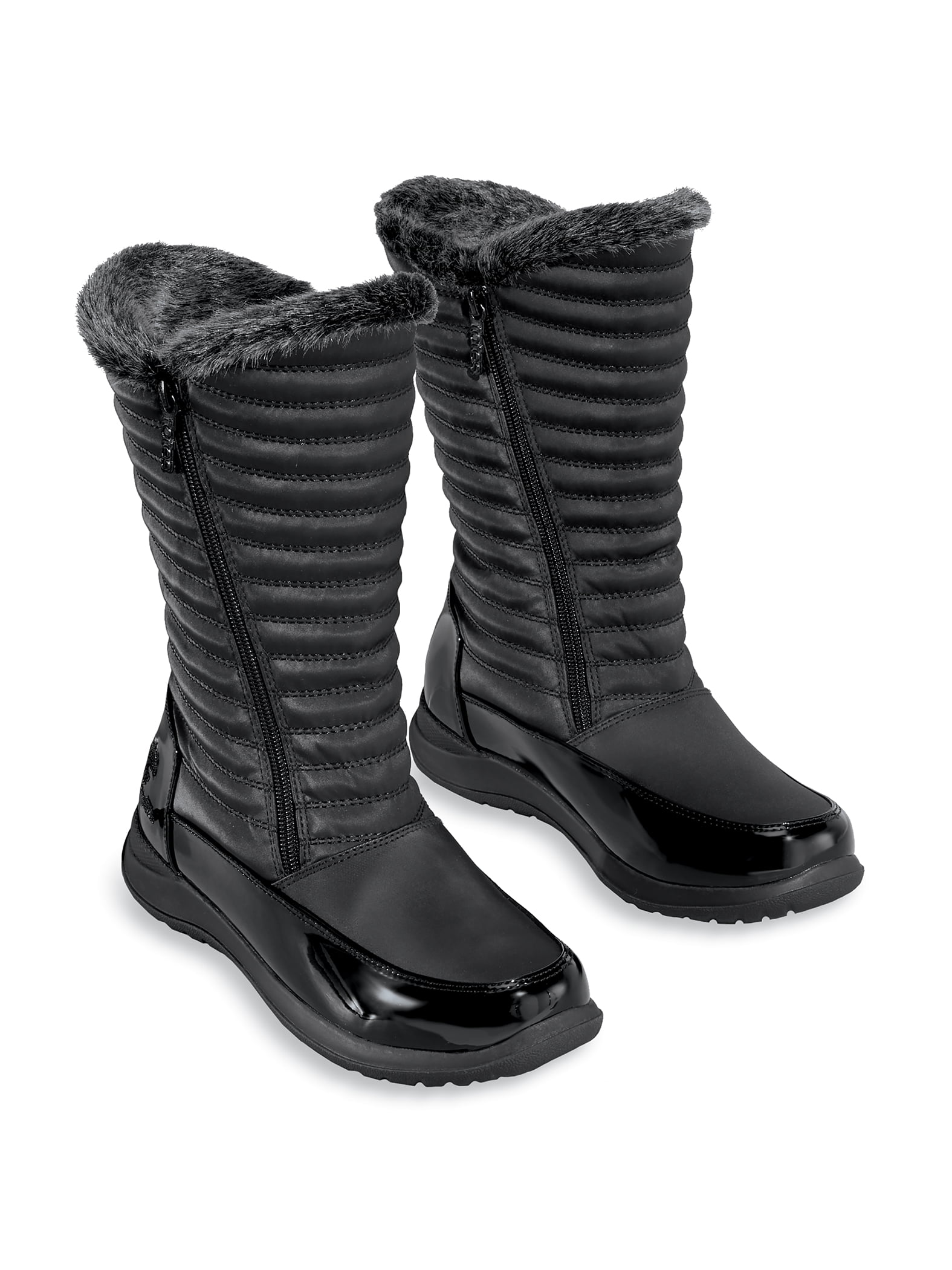 Details about   The Alexus Lady's Dual Zipper Easy On/Off Snow Boots Black Size 10 