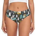 thumbnail image 1 of Balery Moose Squirrel owls tree Ropa Interior de Algodón para Mujer con Dibujo – Braguitas Cómodas y Elásticas, Estilo Clásico-4X-Large, 1 of 6