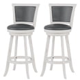 thumbnail image 2 of Tolead 29" Counter Height Swivel Wood Barstool in White Finish and Black Faux Leather, 2 of 6
