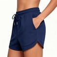 thumbnail image 5 of Wensltd Women Shorts Drawstring Elastic Waist Comfy Running Shorts With Side Pockets Summer Beach Casual Wear, 5 of 6