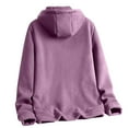 thumbnail image 4 of Baberdicy Lady Jacket Women's Fall and Winter Solid Color Zipper Thickened Double Polar Fleece Hooded Coat Plus Size Soft Comfort Fit Casual Coat Zip Casual Jacket Purple, 4 of 8