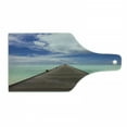 thumbnail image 1 of Dock Cutting Board, Wooden Jetty Leading over the Turquoise Ocean Sea to Horizon Peaceful Paradise, Decorative Tempered Glass Cutting and Serving Board, in 3 Sizes, by Ambesonne, 1 of 2