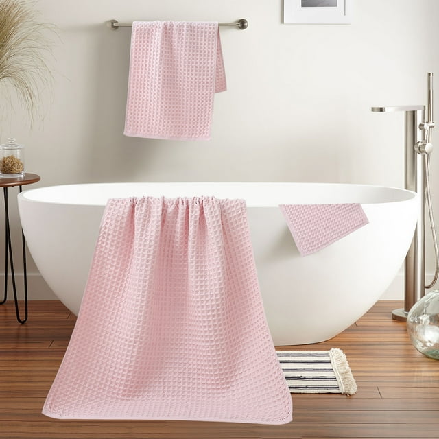Xihbxyly Juego de Toallas de Baño de Poliéster Suave, de Secado Rápido, con Cuadrados, Ideal para Spa, Multiusos, para Baño y Playa, 3 Piezas, 73 X 34 Cm, 35 X 35 Cm, 70 X 140 Cm
