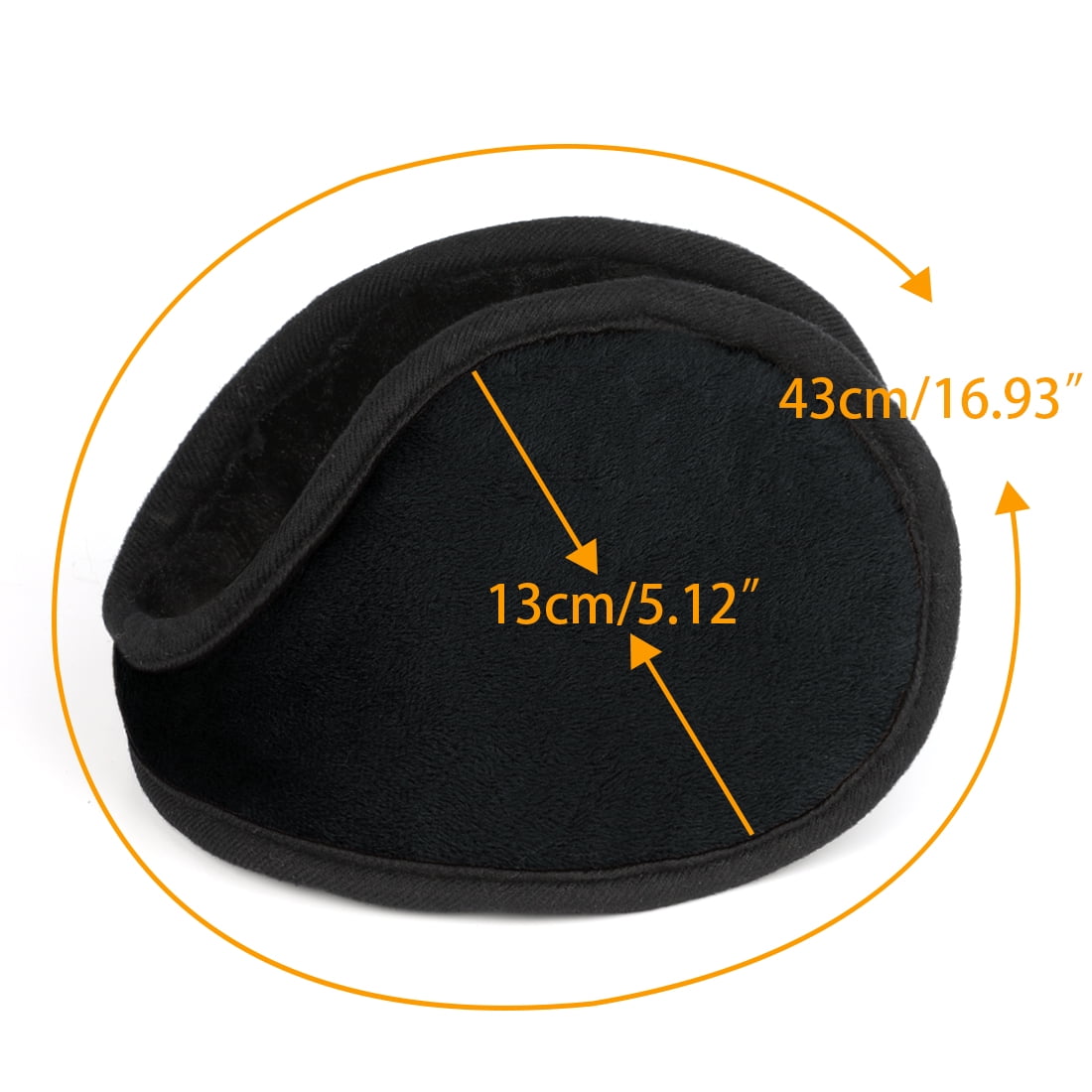 Unique Bargains 1 Pc Unisex Winter Warmer Ear Warmer Pad Cover Back Earmuffs Black