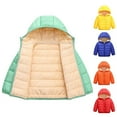 thumbnail image 3 of Cotton Children Down Padded Jacket Portable Reusable Replacement Warm Keeping Outdoor Walking Winter Autumn Coat Clothes Lake Blue Size 90, 3 of 10