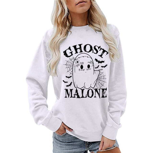 WEAIXIMIUNG Sweatshirts Courts pour Femmes Manches Courtes Automne Hiver Décontracté Confortable Lettre Col Rond Mode Manches Longues
