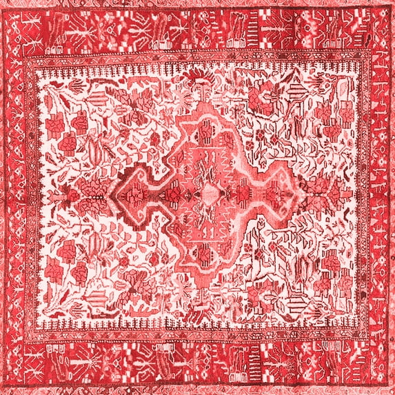 Ahgly Company Indoor Square Persian Red Traditional Area Rugs, 4' Square