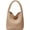 1khaki Color, variant on Woven Bags for Women Tote Purse: Vegan Leather Shoulder Handbags - Medium Beach Tote Bags - Handwoven Satchel Underarm Purse