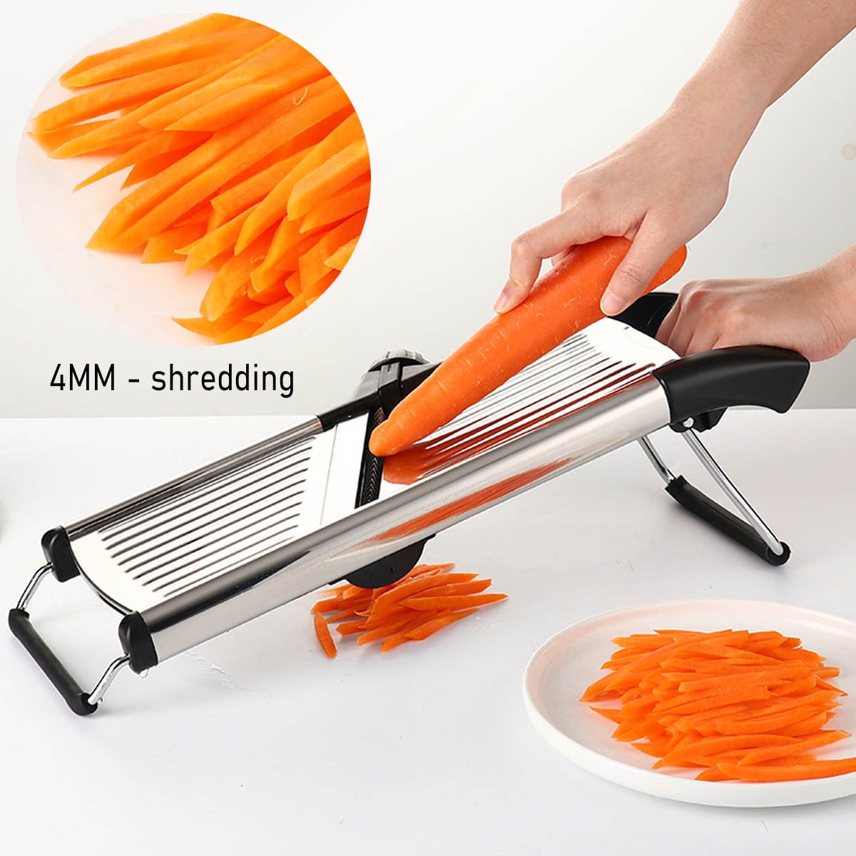 Adjustable Mandoline Slicer for Kitchen, Stainless Steel Food Vegetable Potato Onion Slicer French Fry Cutter, Slicer Julienne with Gloves,IFCOW