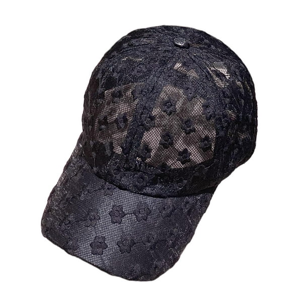 Summer Baseball Girl' Hat Adjustable Visor Fishing Hat Black 