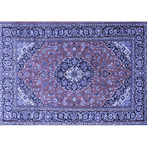 Ahgly Company Indoor Rectangle Medallion Blue Traditional Area Rugs, 2' x 4'