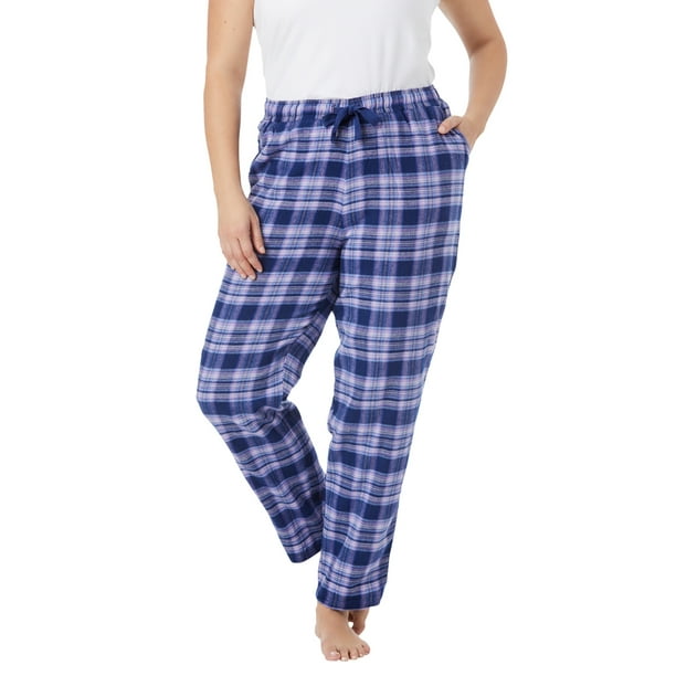 Dreams & Co. Women's Plus Size Cotton Flannel Pants Pajama Bottoms ...