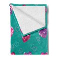 thumbnail image 2 of Teal Soft Flannel Fleece Throw Blanket, Crystal Hearts and Gemstone Valentine's Day Celebrating Romantic Print, Cozy Plush for Indoor and Outdoor Use, 60" x 80", Red Fuchsia Teal, by Ambesonne, 2 of 5
