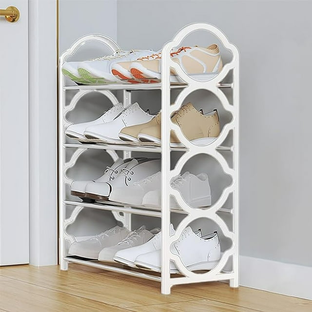 Étagère 2 Tenir Organisateur de Chaussures 4 Couches Étagère à Chaussures Portable Dispositif de Rangement pour Entrée Chambre Organisateur de Chaussures Multifonction