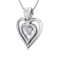 thumbnail image 2 of SuperJeweler 0.04 Carat Three Diamond Heart Necklace in 14 Karat White Gold, 18 inches for Women, 2 of 6