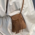thumbnail image 5 of gcong Bohemian Fringe Messenger Crossbody Bag with Tassel Decoration and Adjustable Long Strap for Phone, 5 of 6