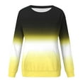 thumbnail image 5 of Brondbend Womens Sweatshirts Trendy Pullovers Women Crewneck Long Sleeve Gradient Color Fashionl Top with Pocket Oversized Fall Winter Party Athletic Top Versatile,Yellow, 5 of 5