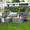 thumbnail image 6 of Devoko Patio Day Bed with 2 Side Tables Outdoor Daybed Set Multifunctional Rattan Lounge Bed for Backyard Porch Poolside Lawn Beach (Gray), 6 of 6