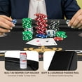 thumbnail image 6 of RayChee  Poker Table Foldable, 48 inch - 8 Player Octagonal Texas Holdem Table w/Cushioned Rail, Stainless Steel Cup Holders, Casino-Grade Felt Surface Portable and Durable(Black), 6 of 8