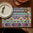 thumbnail image 5 of Rustic Artistic Classic Flax Placemats Set of 4, 12x18 Inch Boho Tribal Vintage Style Table Mats, Washable Earthy Ethnic Decor for Kitchen or Dining Space, 5 of 6