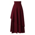 thumbnail image 4 of Sngxgn Women Skirt Vintage High Waist Pleated Skirt(,XXL), 4 of 4