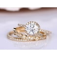 thumbnail image 1 of 2.75 Carat Moissanite Diamond Bridal Trio Ring Set with 18k Gold Plating, 1 of 5