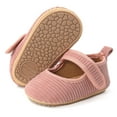thumbnail image 6 of Odeerbi Infant Toddler Girls Princess Prewalker Shoes Corduroy Soft Sole Crib Shoes Baby Kids Newborn Sandals Pink, 6 of 7