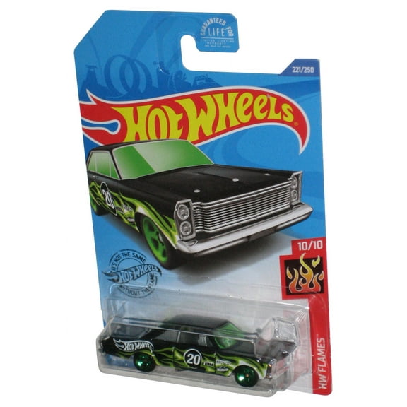 Hot Wheels HW Flames 10/10 (2017) Black & Green '65 Ford Galaxie Car 221/250