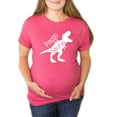 thumbnail image 2 of Preggosaurus Unisex Crew Neck, Pregnancy Announcement Shirt, Surprise Pregnancy Announcement (Dark Pink, X Large), 2 of 7