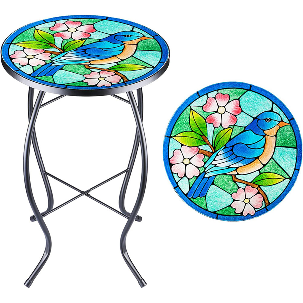 Patio Side Table Outdoor Side Table Bistro Coffee Table Plant End Table Small Porch Table Indoor