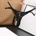 thumbnail image 2 of yunLCZ Underwear for Women Cotton Women Embroidered Hollow Butterfly Low Waist Underpants Open Cut Pearl Massage Thong Wasit Hipster Brief Panties for Ladies, 2 of 3