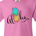 thumbnail image 4 of Inktastic Aloha- in cursive with pineapple rainbow colors Youth T-Shirt, 4 of 5