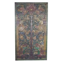 Mogul Bohemian Vintage Barn Door Hand Carved KALPAVRIKSHA TREE Of Dreams Wall Panel Wall Art
