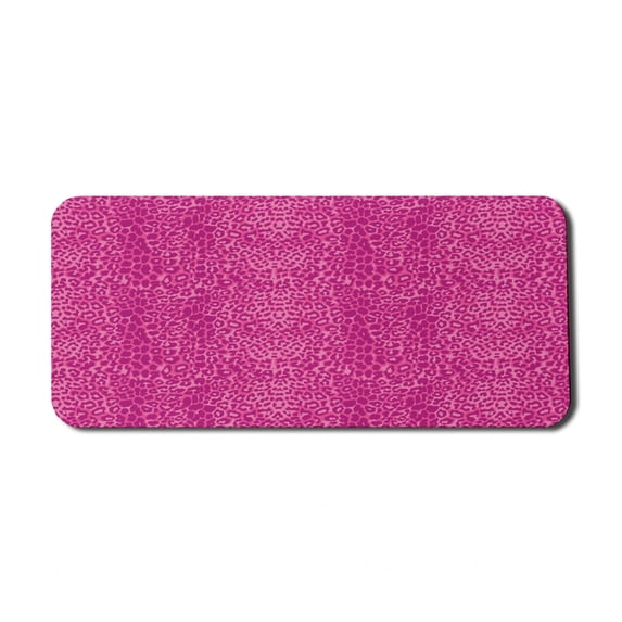 Pink Computer Mouse Pad, Abstract Illustration Leopard Skin Style Pattern Geometric Shapes Jaguar Print, Rectangle Non-Slip Rubber Mousepad X-Large, 35" x 15" Gaming Size, Multicolor, by Ambesonne