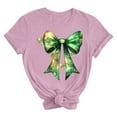 thumbnail image 4 of Ounisa Womens Funny St Patricks Day Bows T Shirts for Girls Cute Short Sleeve Tees for Saint Patricks Day, 4 of 5