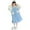 Blue, variant on 6-16Y Kids Girls Thickened Hooded Bathrobe Soft Cozy Long Pajamas Robe with Belt